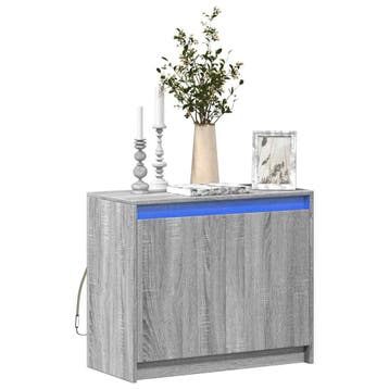 vidaXL Dressoir met LED 72x34x61 cm bewerkt hout grijs, Verzenden, Nieuw