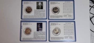 Luxemburg. 2 Euro 2013/2023 (4 coincards) (Zonder, Postzegels en Munten