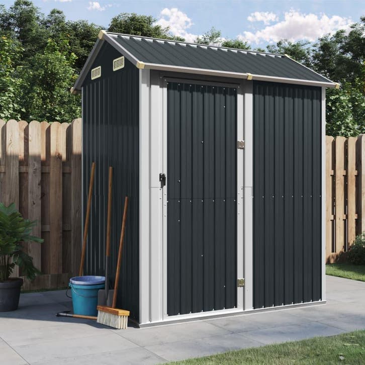 vidaXL Tuinhuis Antraciet 192x152,5x237 cm Gegalvaniseerd, Tuin en Terras, Tuinhuizen, Nieuw, Verzenden