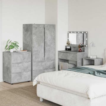 vidaXL Opbergkast 60 x 48 x 81 cm Bewerkt hout Beton Grijs, Verzenden