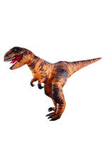 KIMU® Opblaas Kostuum Kinderen Velociraptor Bruin 122 128 13, Ophalen of Verzenden, Nieuw