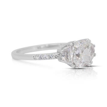 Bague - 18 carats Or blanc - 1.36ct. tw. Diamant (Naturelle), Bijoux, Sacs & Beauté
