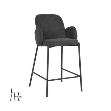 Barkruk Jari | Antraciet | Weave | Laag | 2 stuks LABEL51, Verzenden, Nieuw in verpakking
