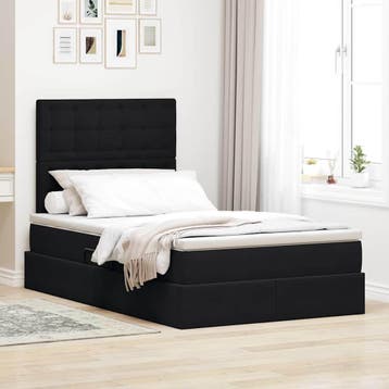 vidaXL Opslag bed met matras met matras Zwart 120 x 200 cm, Verzenden, Nieuw