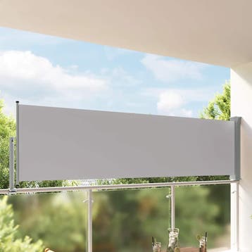 vidaXL Tuinscherm uittrekbaar 100x300 cm grijs, Verzenden, Nieuw