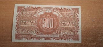 Frankrijk. - 500 Francs - 1945 - Fayette VF 11-01 (Zonder, Postzegels en Munten