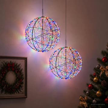 vidaXL Kerst Finial Licht 2 st 1900 LEDs Meerkleurig Ø 60 x, Verzenden, Nieuw