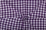 Boerenbont stof paars wit geruit - 18mm geruit, Hobby en Vrije tijd, 120 cm of meer, Paars, Ophalen of Verzenden, Katoen