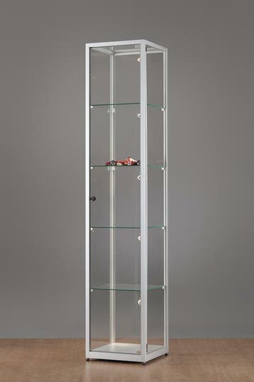 *TIP*  Luxe vitrinekast aluminium 40 cm met verstelbaar hal, Ophalen of Verzenden