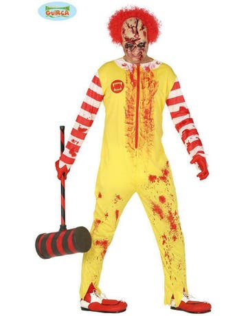 Zombie hamburger clown kostuum, Ophalen of Verzenden