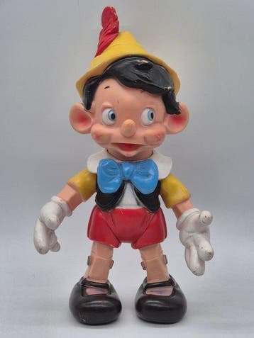 Walt Disney – Vintage Pinocchio Figur – Ledraplastic /, Nieuw