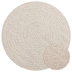 vidaXL Vloerkleed ZIZUR crème binnen en buiten Ø 90 cm jute, Verzenden