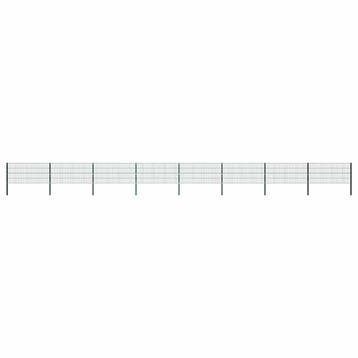 vidaXL Schuttingpaneel met palen ijzer 1385x80 cm groen, Tuin en Terras, Tuinhekken en Hekwerk, Verzenden, Nieuw