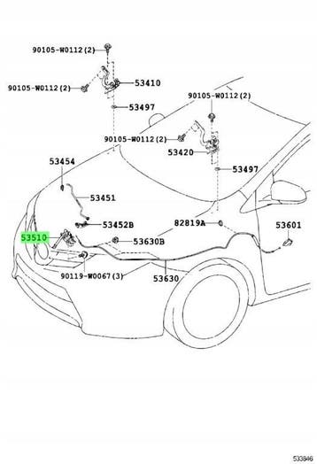 slot motorkap Toyota Auris II 53510-02480 nieuw, Verzenden, Gebruikt