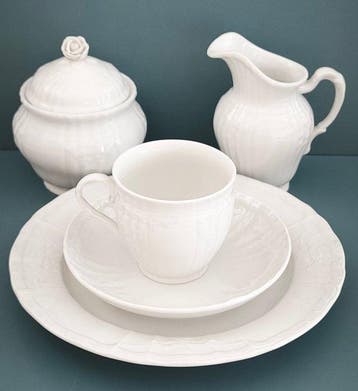 KPM Berlin - Rocalien - Service à café (20) - for 6 – White, Antiek en Kunst