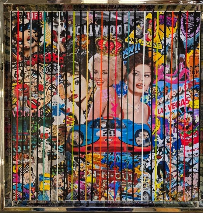 Elmago - Iconic pop 60codebarre (large), Antiek en Kunst, Kunst | Schilderijen | Modern