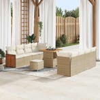 vidaXL Tuinbank Set met kussen 12 pcs Beige en Crème poly, Verzenden, Nieuw