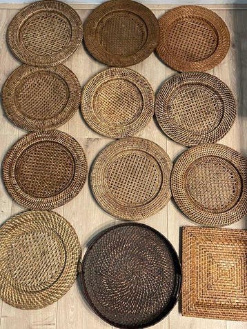 Flamant stijl - Onderbord (12) - Rattan - Vintage