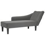 vidaXL Chaise longue met rechterarmleuning stof donkergrijs, Verzenden, Nieuw