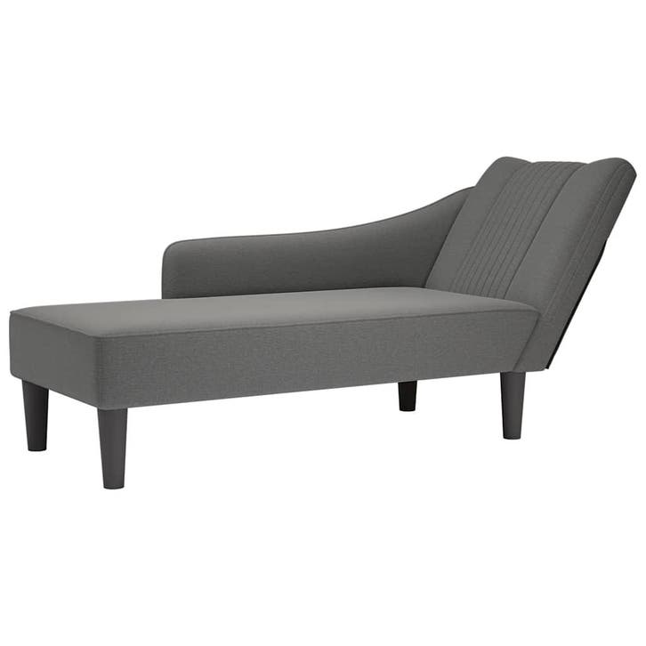 vidaXL Chaise longue met rechterarmleuning stof donkergrijs, Huis en Inrichting, Zetels | Zetels en Chaises Longues, Nieuw, Verzenden