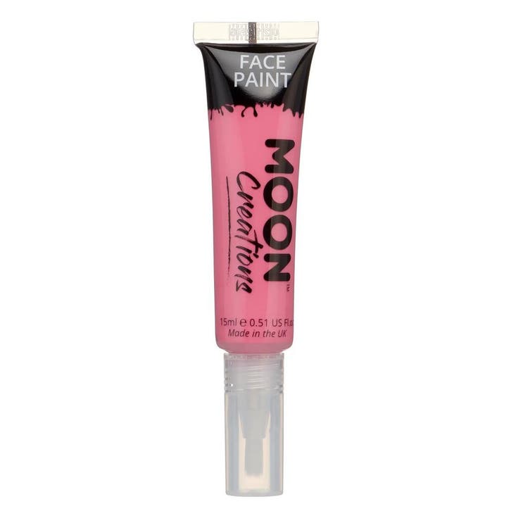 Moon Creations Face Paint with Brush Applicator Bright Pink, Hobby en Vrije tijd, Feestartikelen, Nieuw, Verzenden