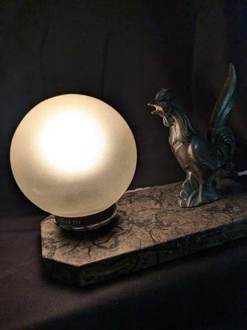 Tafellamp - regel marmer glas