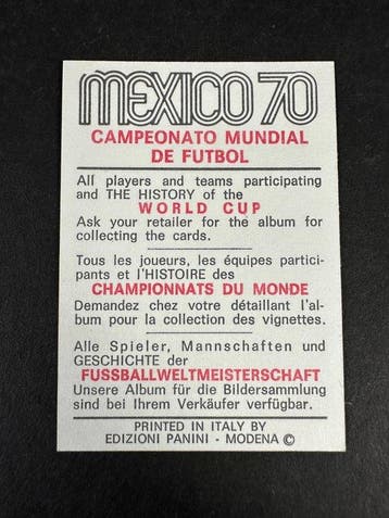 1970 Panini World Cup Mexico 70 - History: Leonidas (1938) -, Collections