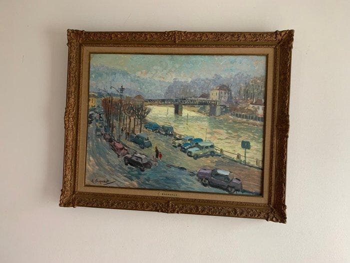 Georges Regnault (1898-1979) - Le vieux pont de Bougival, Antiquités & Art, Art | Peinture | Classique