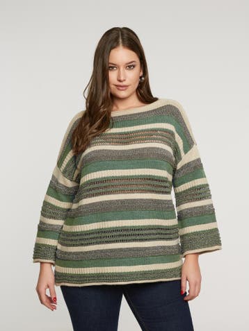 Mat fashion streep truiS/M=44-48Maat 42/44 (L), Verzenden