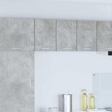 vidaXL Hangkast 2 st Beton Grijs en Wit Bewerkt hout, Verzenden, Nieuw