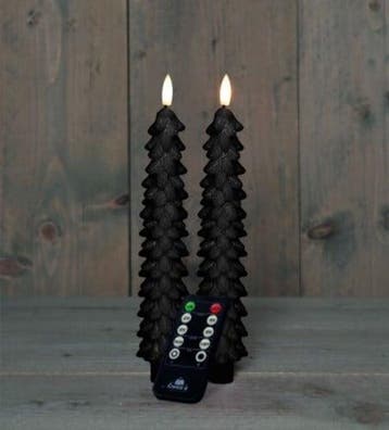 Ledkaars 3d flame candle rustiek zwart kerstboom annas