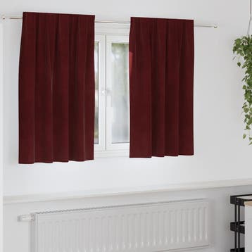 vidaXL Gordijnen 2 st Wijnrood 140 x 140 cm fluweel, Verzenden