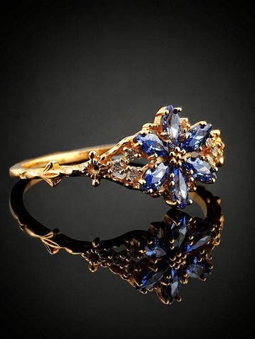 Sans prix de réserve - Bague Bague cluster en Tanzanite -
