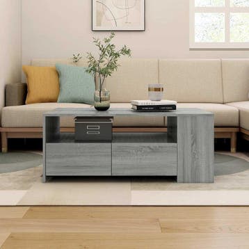 vidaXL Salontafel 102x55x42 cm bewerkt hout grijs sonoma, Verzenden, Nieuw