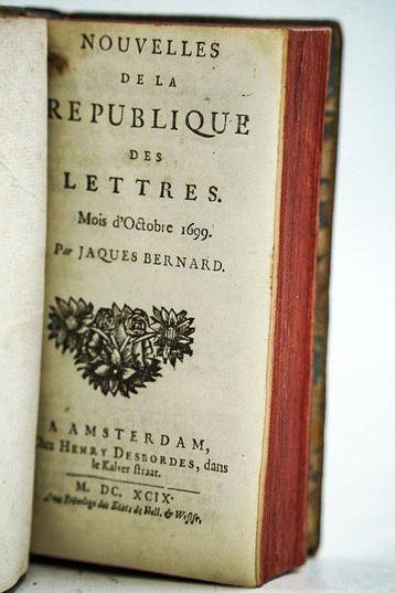 Jaques Bernard - Nouvelles de la République des Lettres.