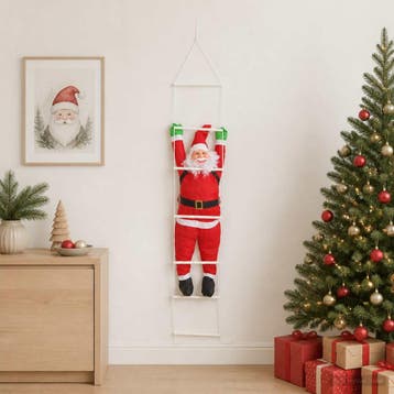 vidaXL Hangende kerstman op ladder Rood 30 x 15 x 170 cm, Verzenden, Nieuw