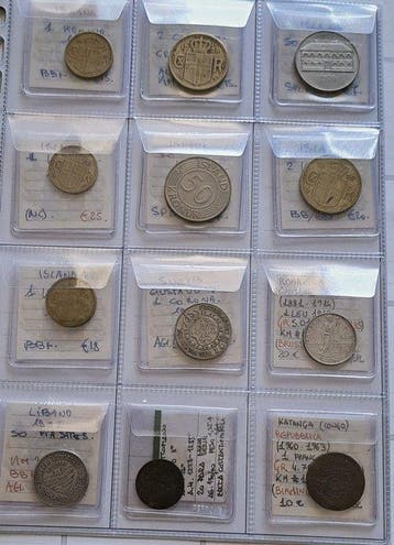 Wereld. Collection of coins incl. silver vari anni (Zonder