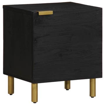 vidaXL Nachtkastje 40x33x46 cm massief mangohout zwart, Verzenden, Nieuw