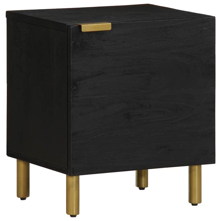 vidaXL Nachtkastje 40x33x46 cm massief mangohout zwart, Huis en Inrichting, Slaapkamer | Nachtkastjes, Nieuw, Verzenden