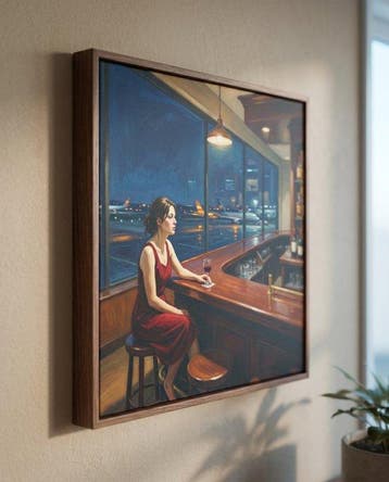 Le Yack - Airport Bar at Night - Hand signed