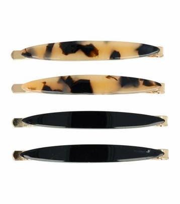 Haarspeld Schuifspeldjes 6cm - Marmer - Zwart Bruin - Set, Nieuw