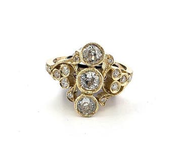 Ring - 18 karaat Geel goud - 1.50ct. tw. Diamant, Nieuw