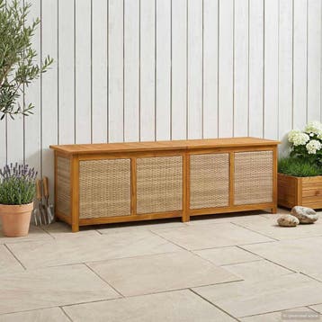 vidaXL Tuinopslagdoos 185 L Massief Acacia Hout 200 x 50 x, Tuin en Terras, Verzenden, Nieuw