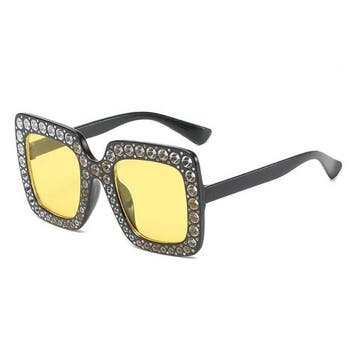 Oversized Mozaïek Zonnebril voor Dames - Retro Catwalk Bril, Verzenden, Nieuw