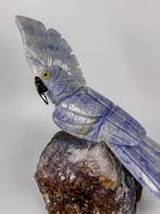 Rare piece - Handgesneden blauw natuurstenen papegaai op, Verzamelen