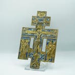 Icoon - Kruisiging van Christus - Messing, Emaille