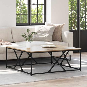 vidaXL Salontafel Artisan Eiken 100 x 100 x 40 cm Bewerkt, Verzenden, Nieuw
