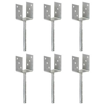 vidaXL Grondankers 6 st 8x6x30 cm gegalvaniseerd staal, Verzenden, Nieuw