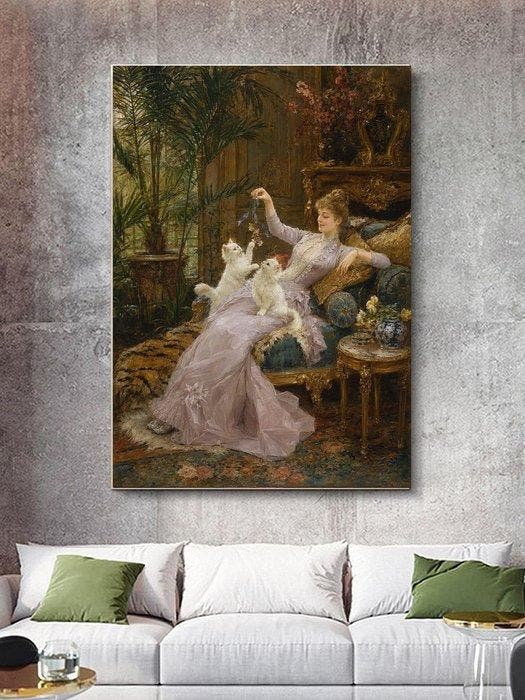 Shayer - Parisian Grace – The Lady and Her Cats - XL -, Antiek en Kunst, Curiosa en Brocante