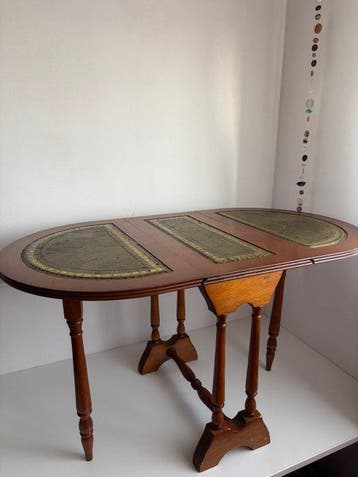 Salontafel - Hout, Leder - Engelse salontafel, Antiek en Kunst